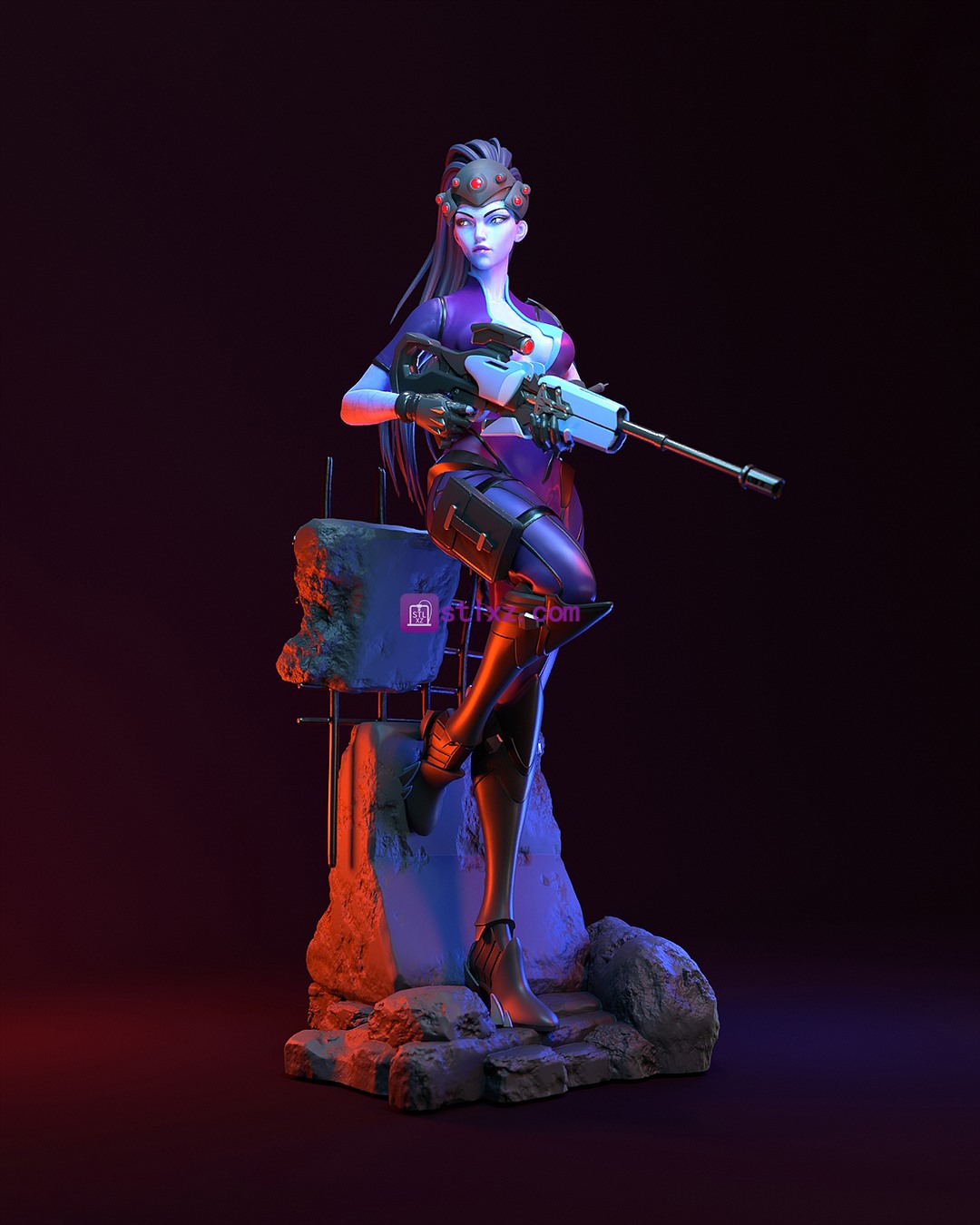 黑百合  Widowmaker《守望先锋》-STL下载网_3D打印模型网_3D模型库_3D打印模型素材