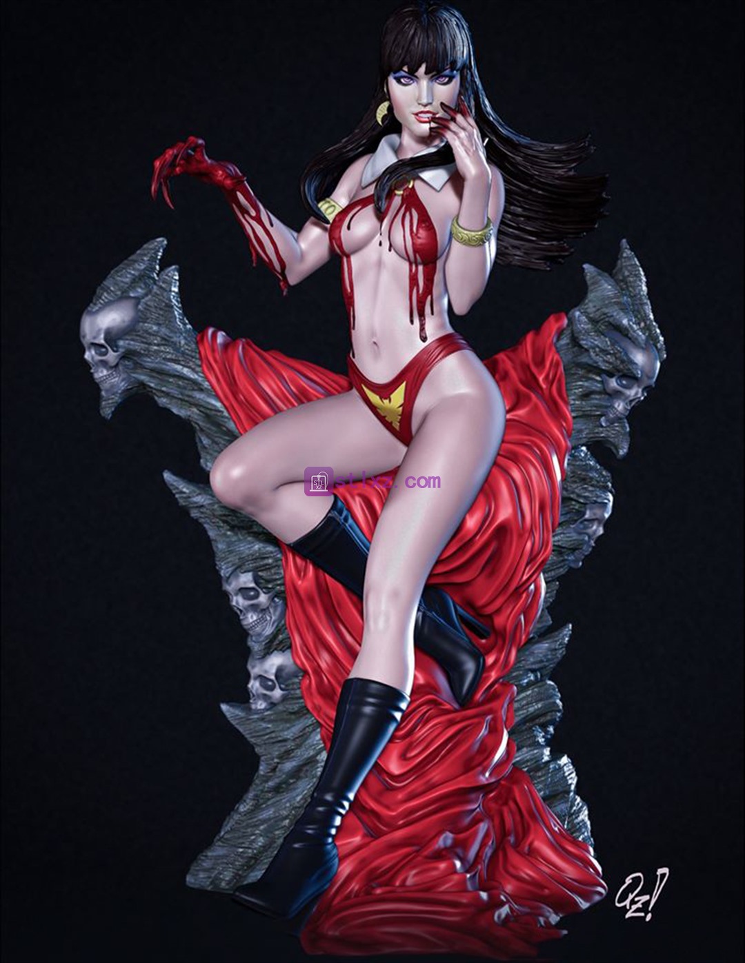 吸血鬼梵蓓娜Vampirella-STL下载网_3D打印模型网_3D模型库_3D打印模型素材