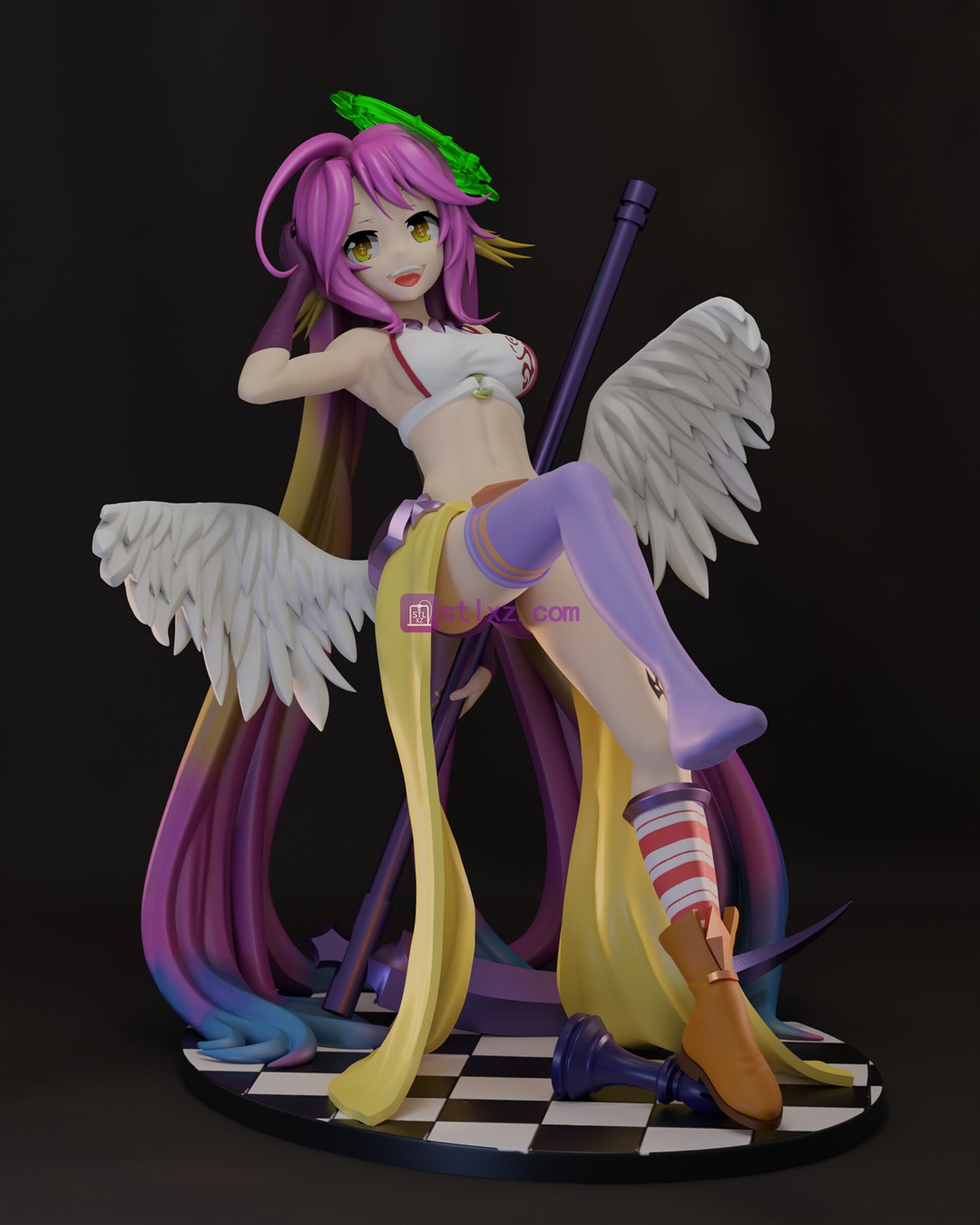 《NO GAME NO LIFE 游戏人生》吉普莉尔   吉布利尔Jibril-魔界天使jibril-STL下载网_3D打印模型网_3D模型库_3D打印模型素材