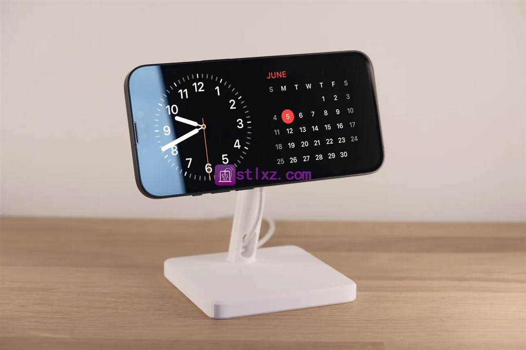 适用于 iPhone 的 Magsafe 充电器支架 – 待机模式-STL下载网_3D打印模型网_3D模型库_3D打印模型素材