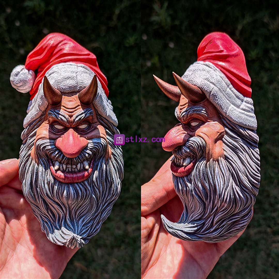 撒旦圣诞老人 挂钩 钥匙扣  墙面具-STL下载网_3D打印模型网_3D模型库_3D打印模型素材_3D打印机