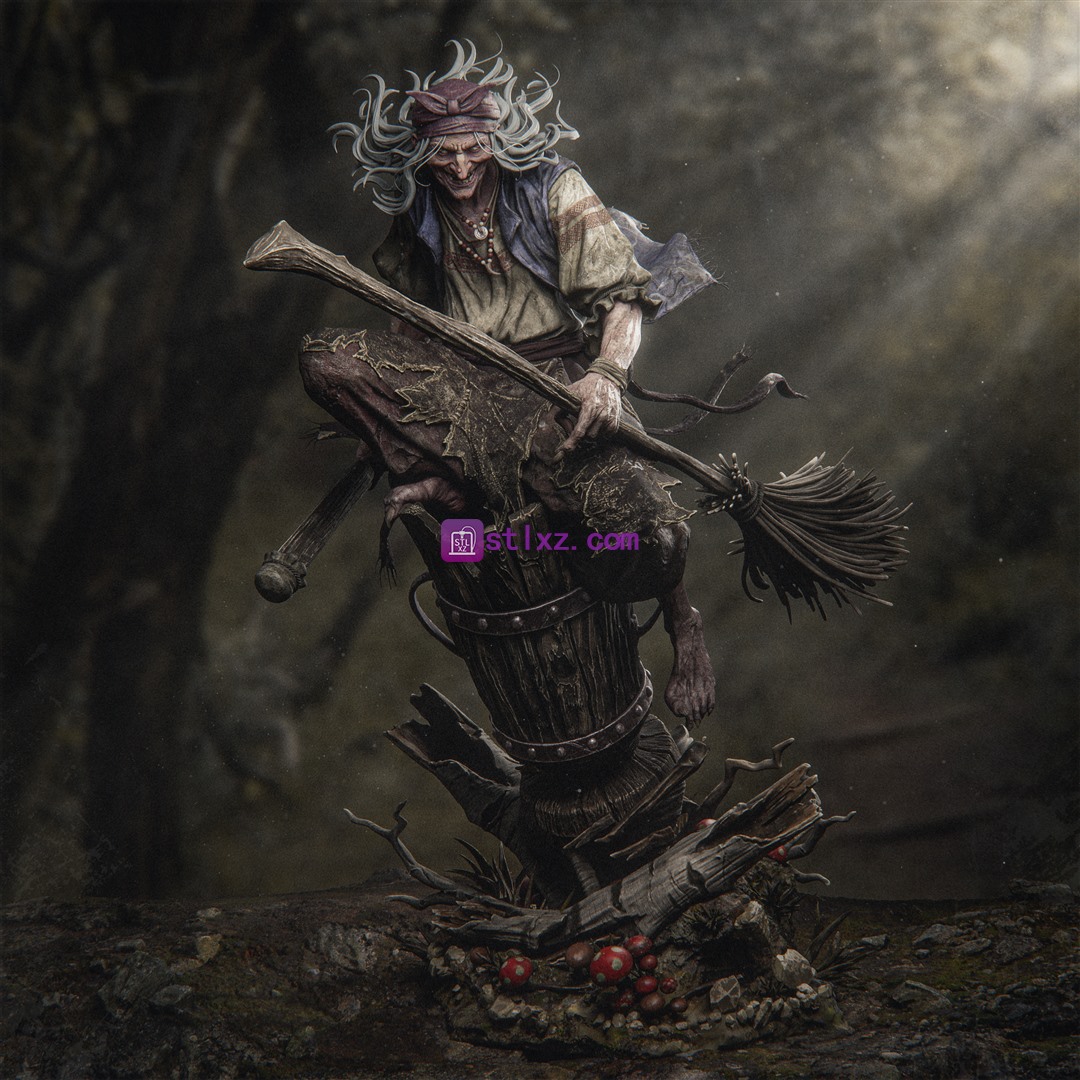 芭芭雅嘎（Baba Yaga）吃人女巫巴巴雅嘎-STL下载网_3D打印模型网_3D模型库_3D打印模型素材_3D打印机