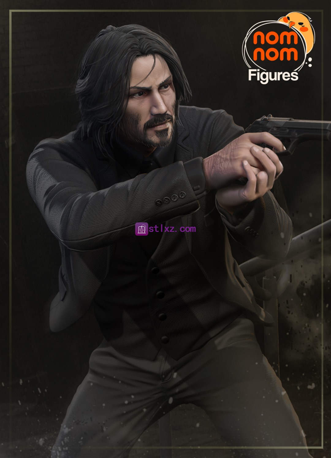 约翰·威克（John Wick）《疾速追杀》-STL下载网_3D打印模型网_3D模型库_3D打印模型素材_3D打印机