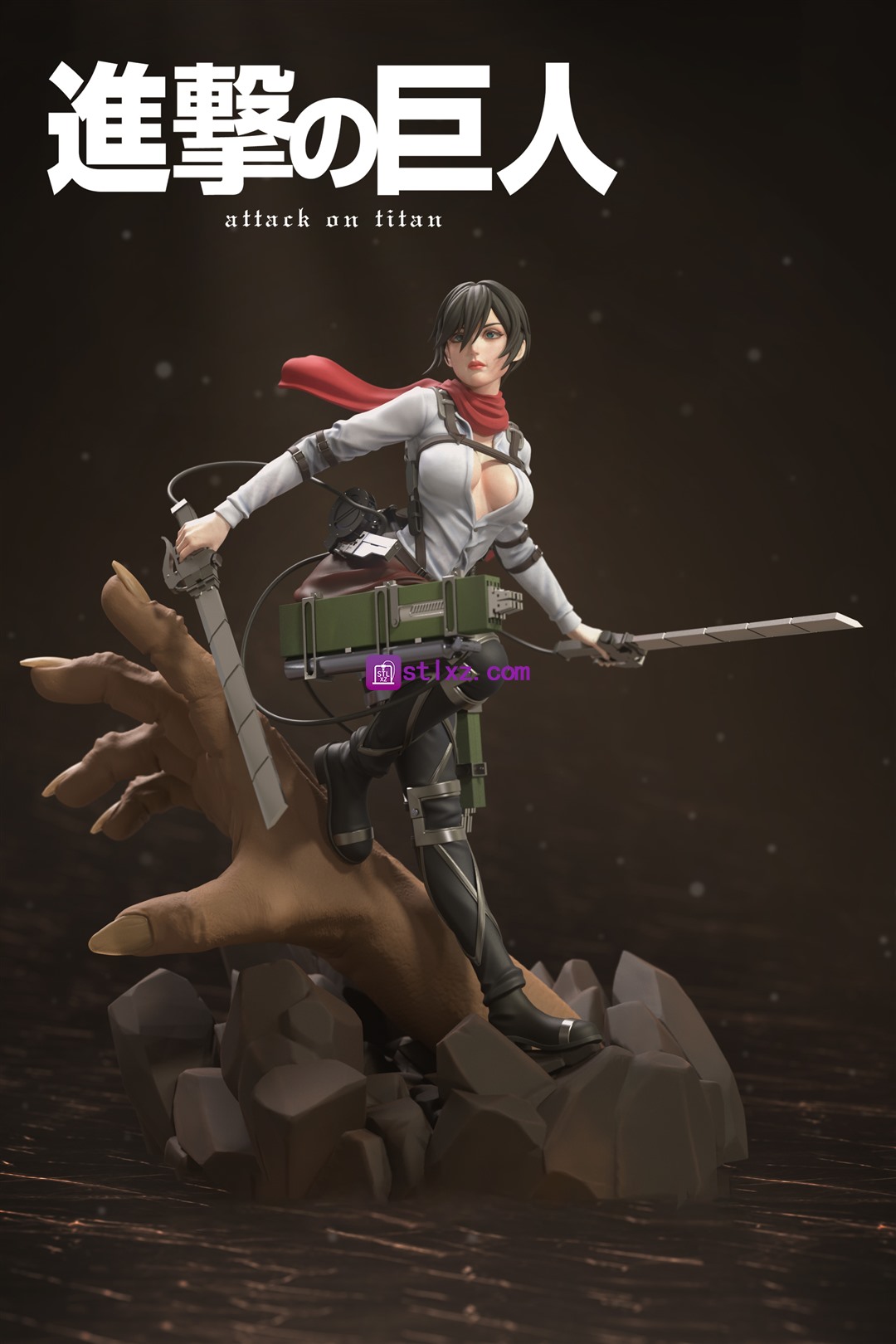 三笠 阿克曼《进击的巨人》 V3-STL下载网_3D打印模型网_3D模型库_3D打印模型素材_3D打印机