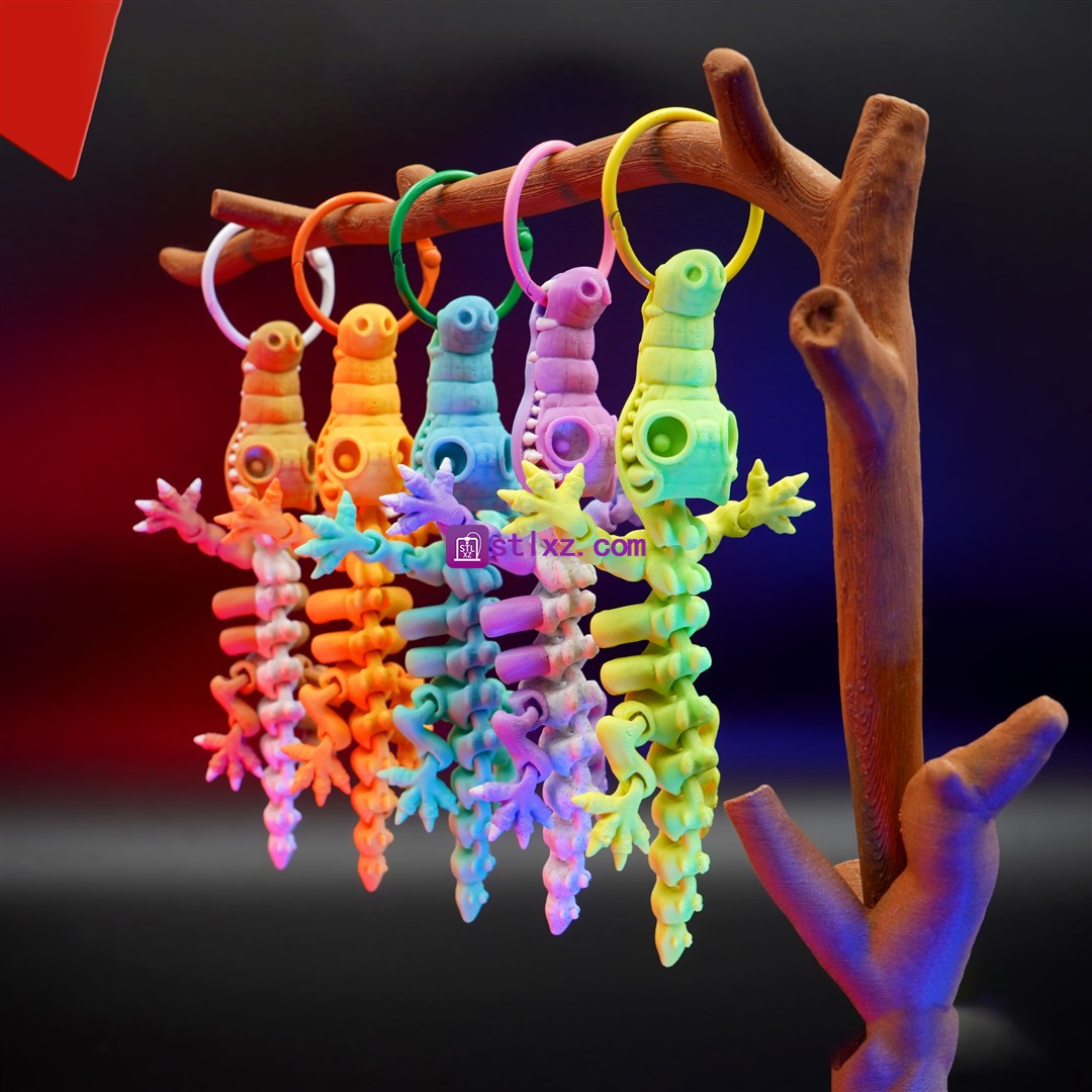 迷你骷髅鳄鱼 一体打印可活动 钥匙扣-STL下载网_3D打印模型网_3D模型库_3D打印模型素材_3D打印机