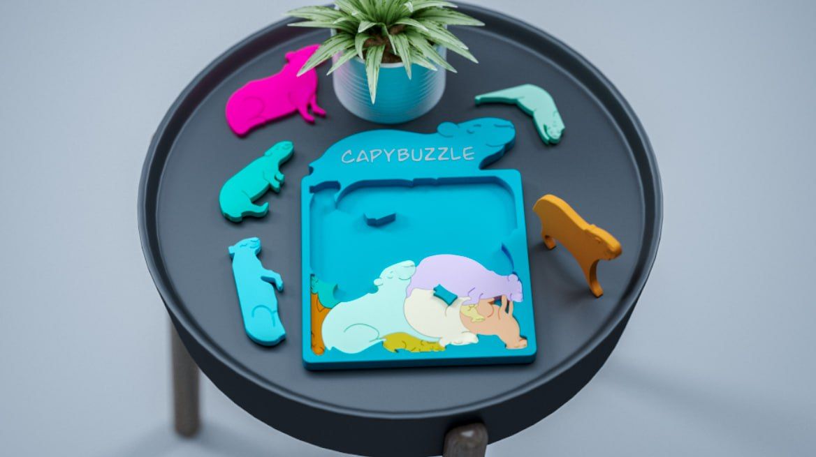CapyBuzzle  终极水豚谜题！-STL下载网_3D打印模型网_3D模型库_3D打印模型素材_3D打印机