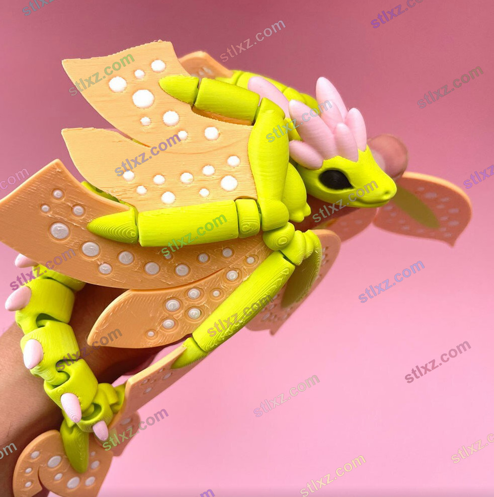 花朵龙 一体打印可活动-STL下载网_3D打印模型网_3D模型库_3D打印模型素材_3D打印机