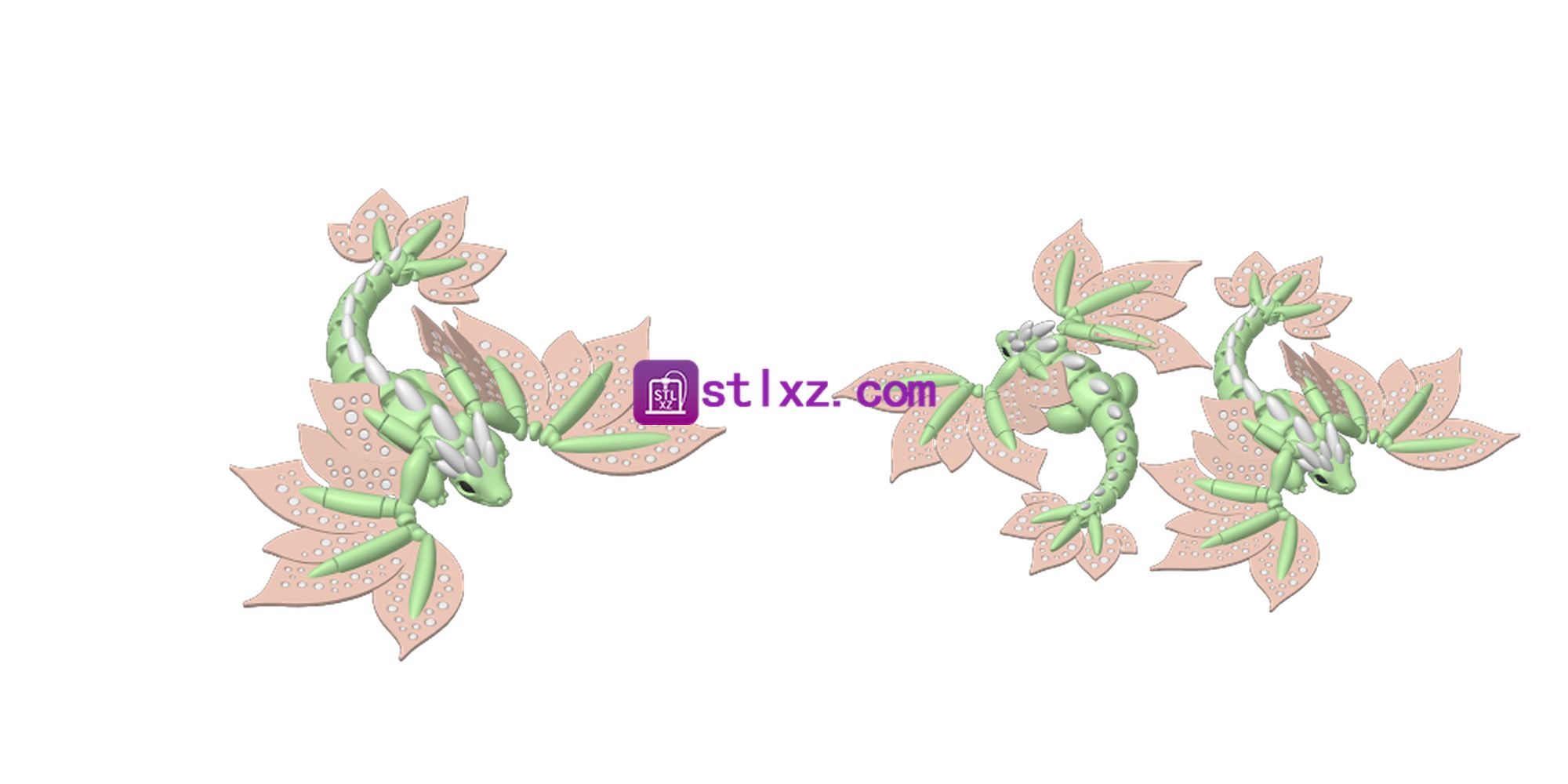 花朵龙 一体打印可活动
