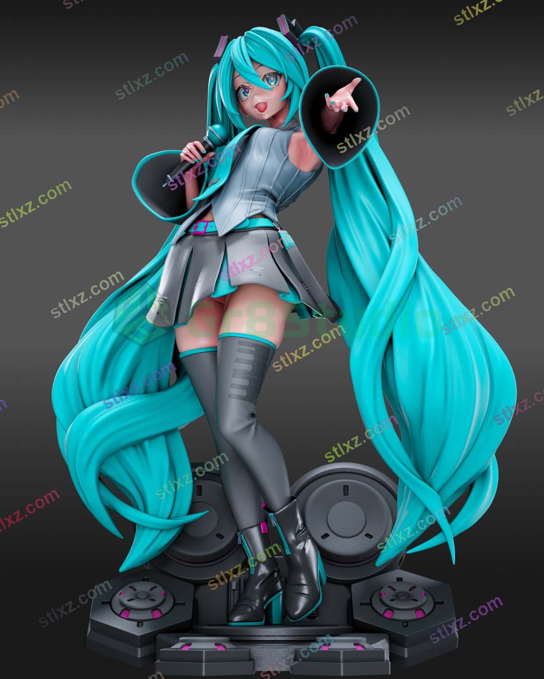 初音未来 4-STL下载网_3D打印模型网_3D模型库_3D打印模型素材_3D打印机