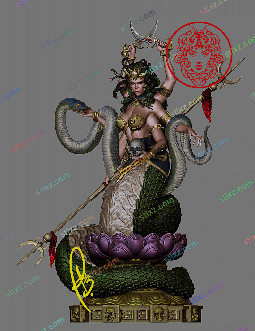 憎恶蛇魔 六臂蛇魔 龙与地下城-STL下载网_3D打印模型网_3D模型库_3D打印模型素材_3D打印机