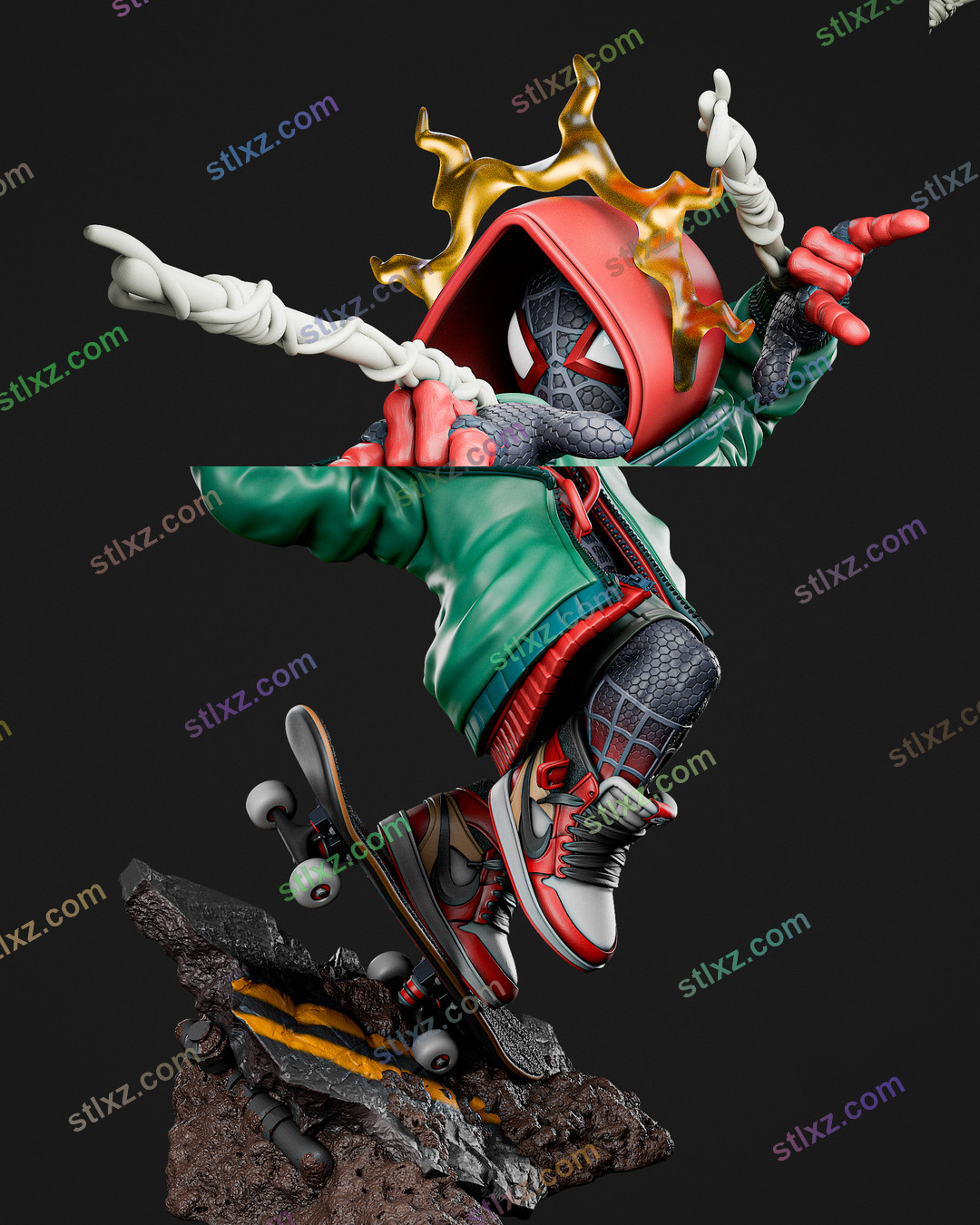 迈尔斯· 莫拉莱斯 Q版 蜘蛛侠-STL下载网_3D打印模型网_3D模型库_3D打印模型素材_3D打印机