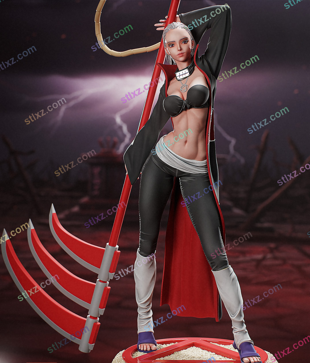 飞段 女性化 火影忍者-STL下载网_3D打印模型网_3D模型库_3D打印模型素材_3D打印机