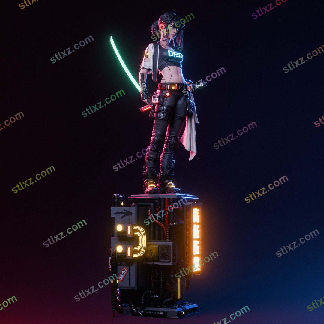 赛博朋克武士-STL下载网_3D打印模型网_3D模型库_3D打印模型素材_3D打印机