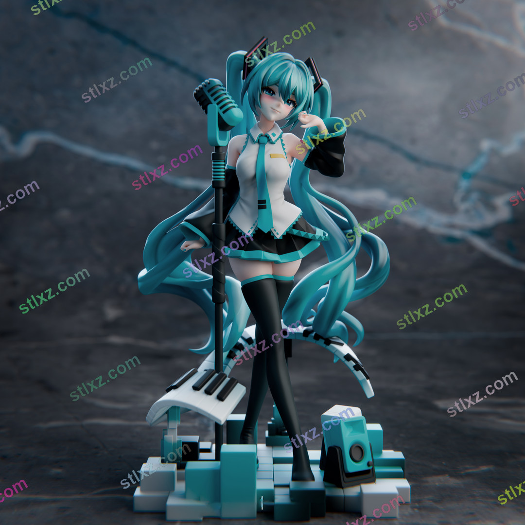 初音未来 虚拟歌姬 2-STL下载网_3D打印模型网_3D模型库_3D打印模型素材_3D打印机